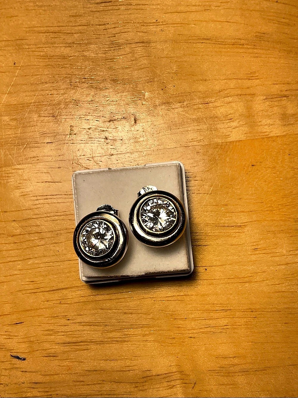 Silver 4.15 grams and cz earrings
